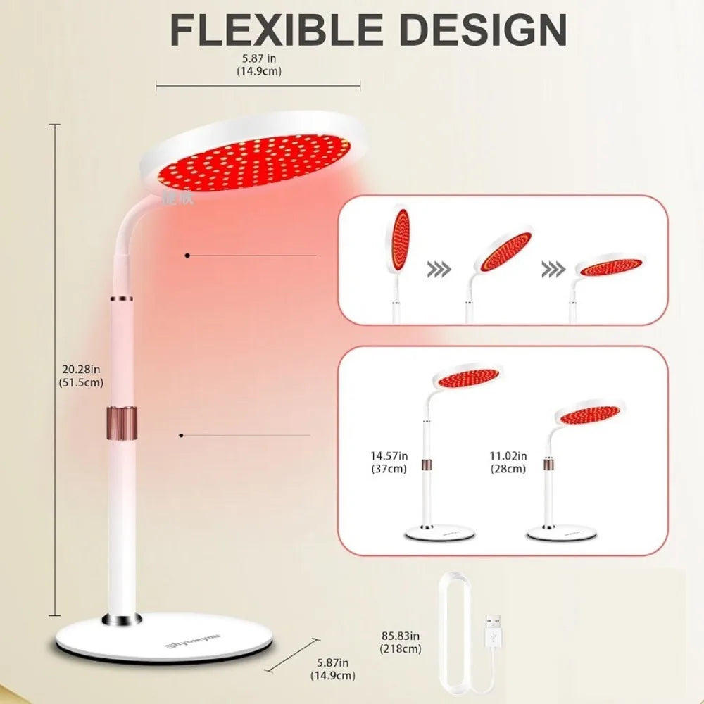 Selfika™ Dual-Spectrum Red Light Therapy Panel – 660nm & 850nm Near-Infrared Device with Adjustable Stand & 5 Intensity Levels