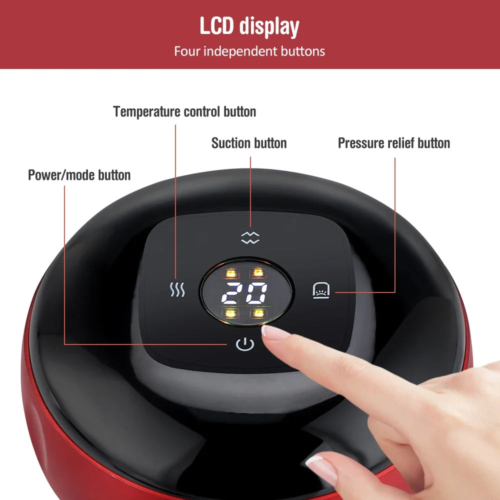 Selfika™ Intelligent Electric Vacuum Cupping Massager – 12-Level Red Light Heating & Dynamic Suction Device for Gua Sha and Pain Relief