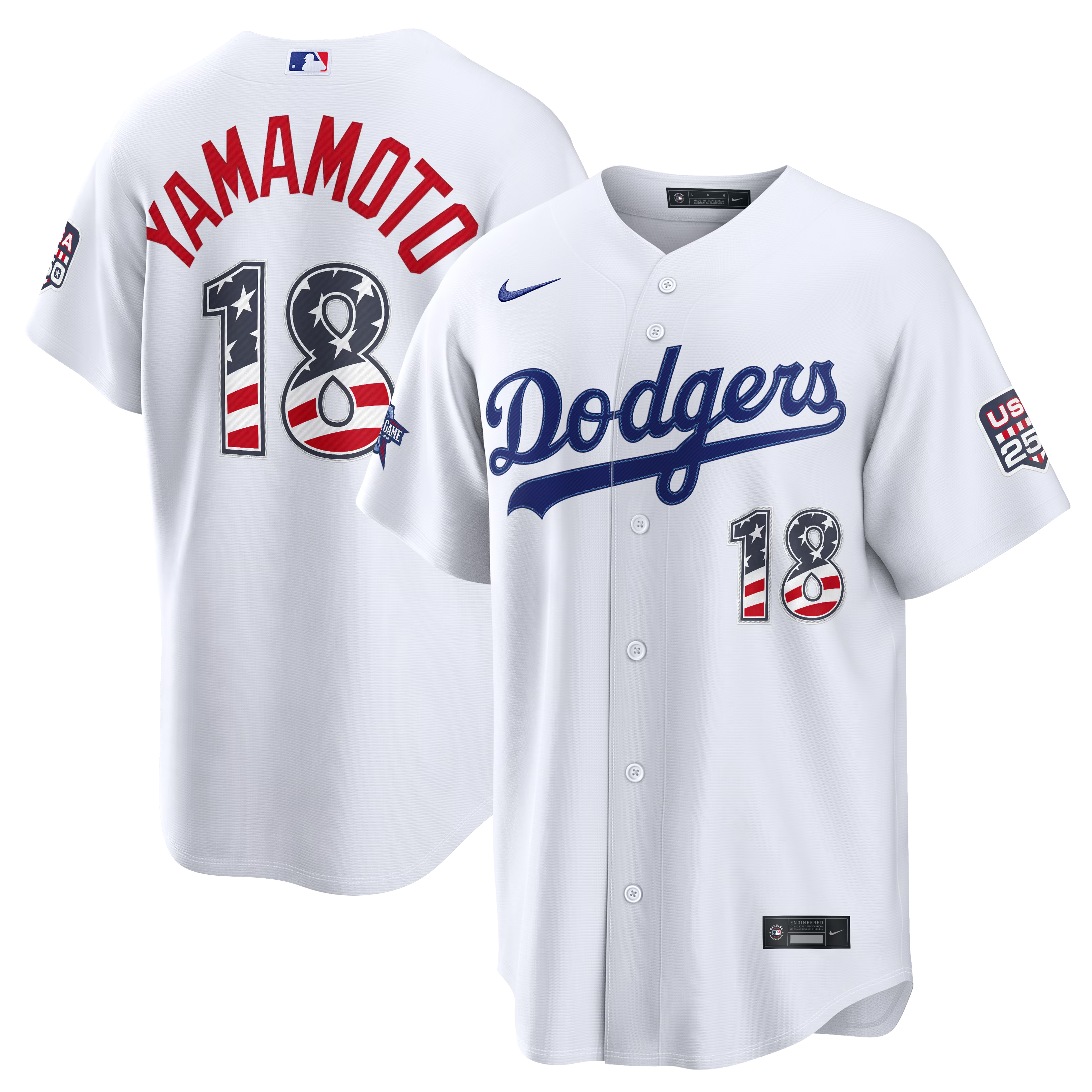 Selfika™ Los Angeles Edition Yamamoto #18 Stars & Stripes Knit Top – Men's Player Sportswear