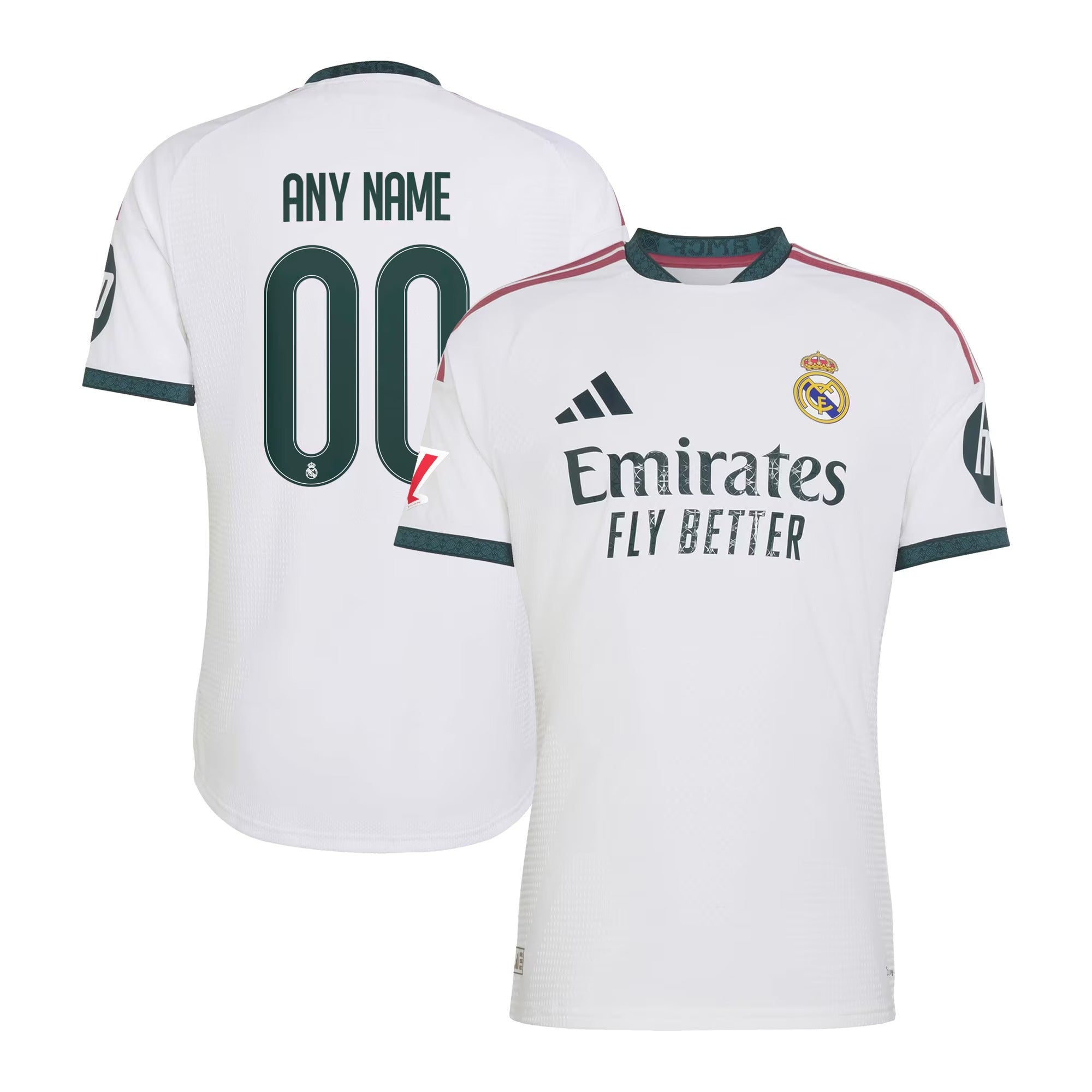 Selfika™ Madrid Edition Diamond Knit Jersey – White Custom Name & Number Sport Top