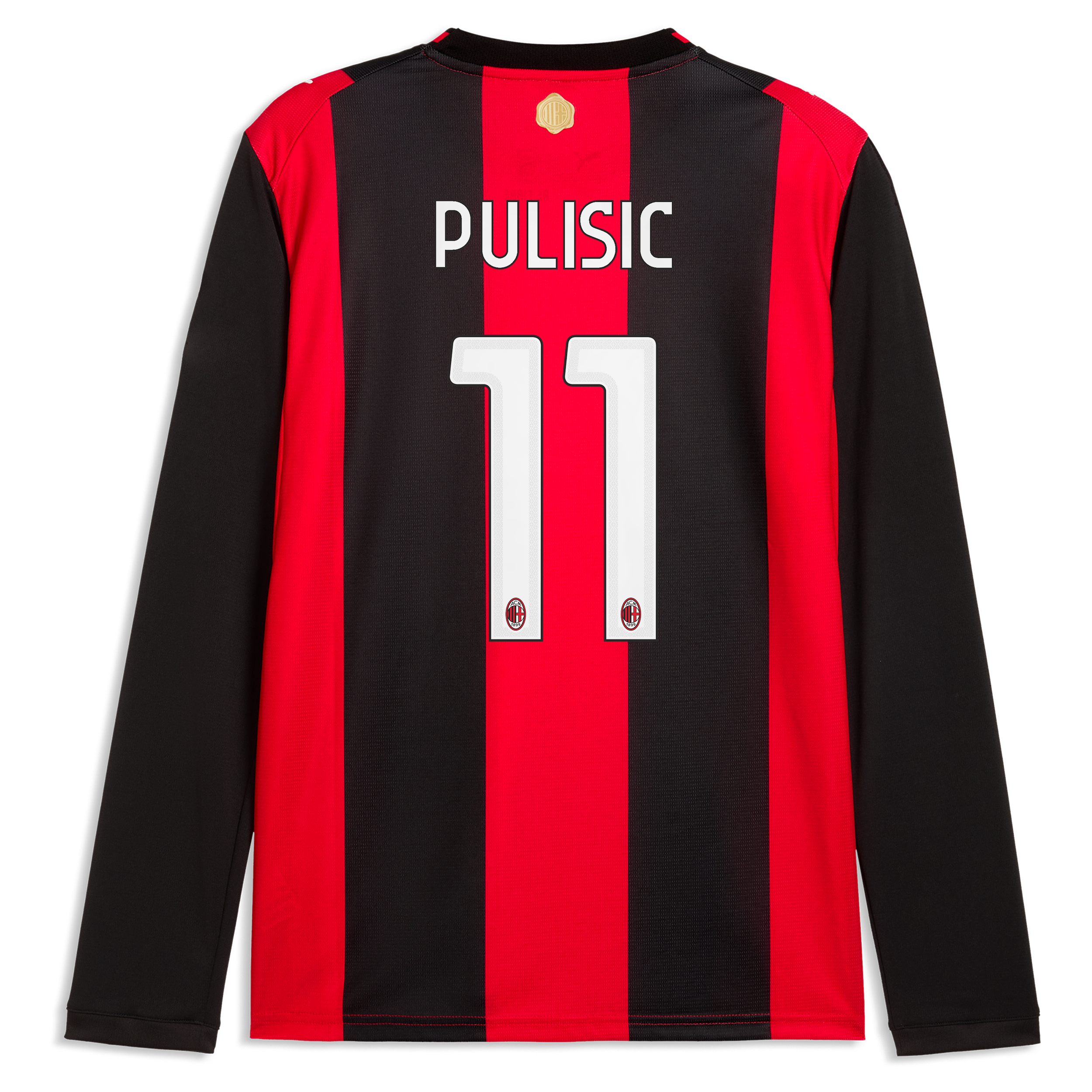 Selfika™ Ac Milan Classic Black & Red Long Sleeve Soccer Jersey - Men's Official 2026/27 Home Sport Top
