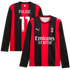 Selfika™ Ac Milan Classic Black & Red Long Sleeve Soccer Jersey - Men's Official 2026/27 Home Sport Top