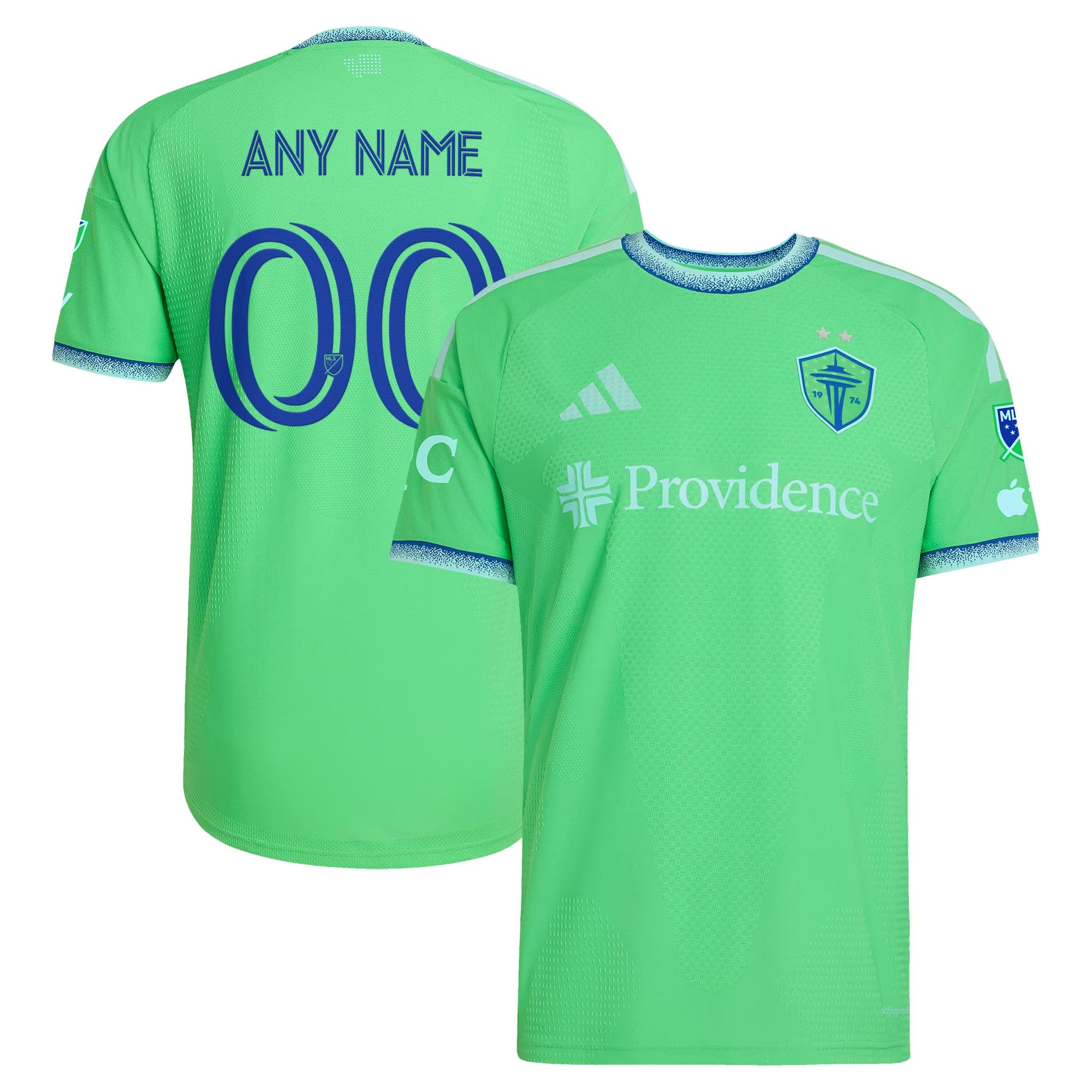 Selfika™ Pacific Seattle Sounders Edition Cascade Pine Tech Top – Men's Rave Green Custom Name & Number Sport Top
