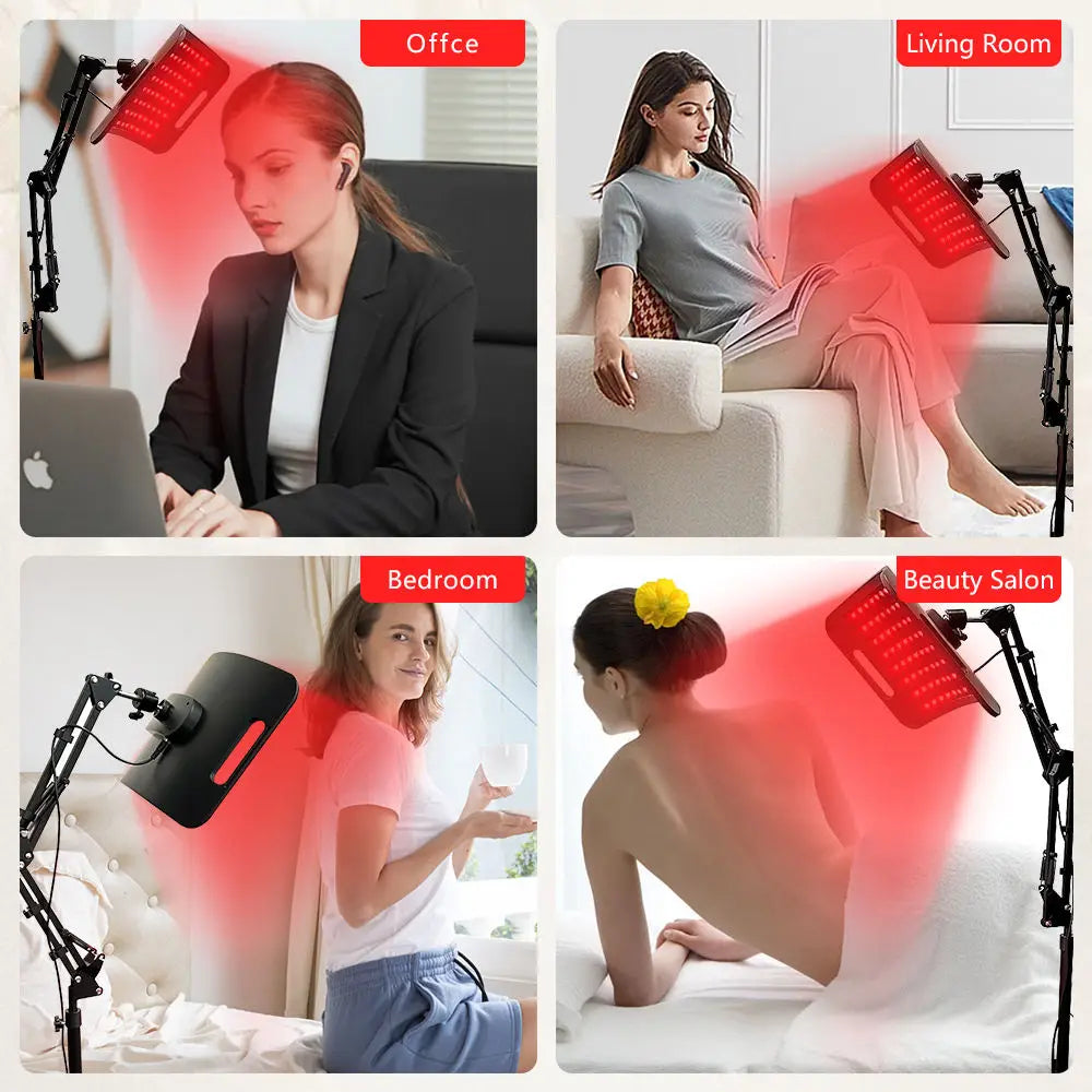 Selfika™ Red Light Therapy Lamp – 660nm & 850nm Infrared 2-in-1 Device with Adjustable Floor & Desktop Stand for Face and Body