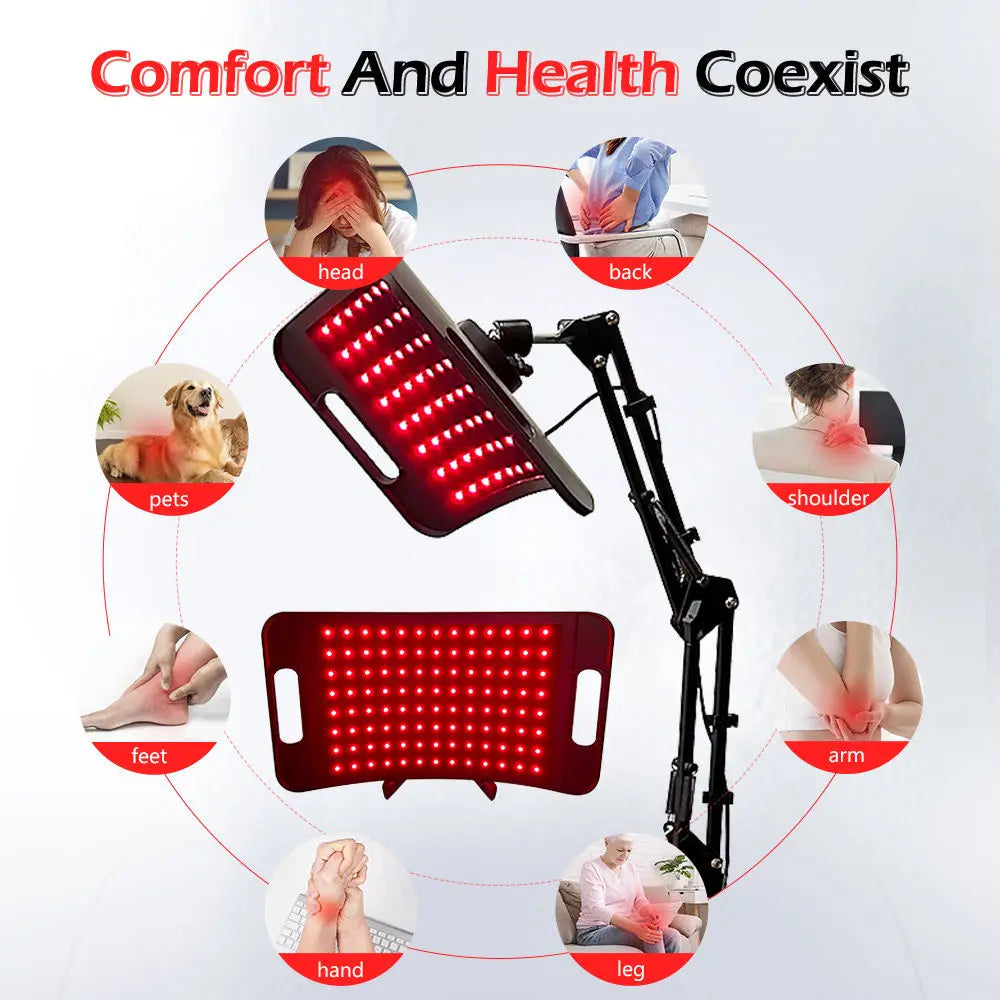 Selfika™ Red Light Therapy Lamp – 660nm & 850nm Infrared 2-in-1 Device with Adjustable Floor & Desktop Stand for Face and Body