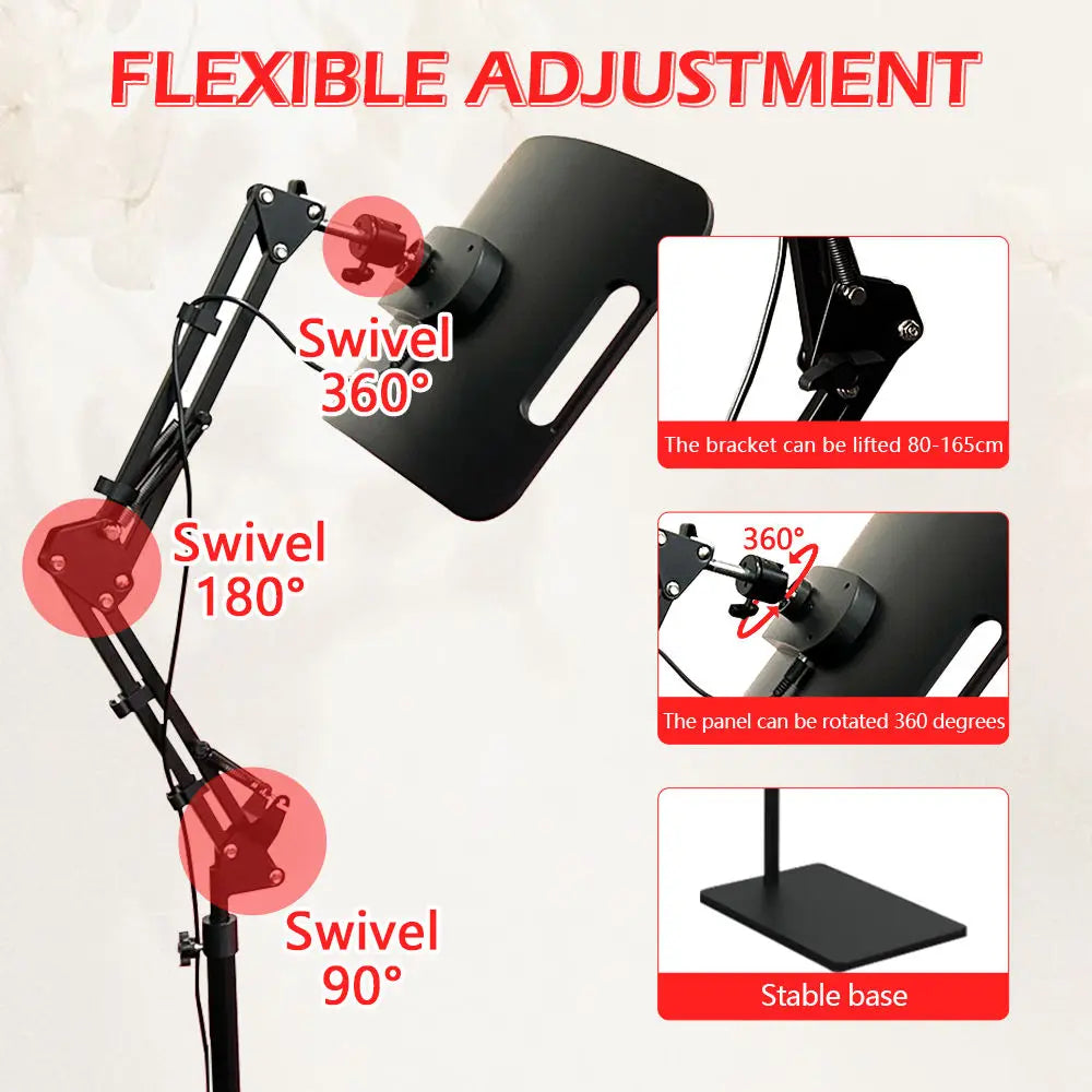 Selfika™ Red Light Therapy Lamp – 660nm & 850nm Infrared 2-in-1 Device with Adjustable Floor & Desktop Stand for Face and Body