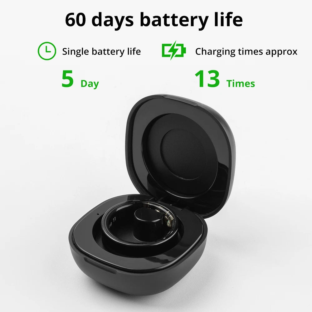 Selfika™ Smart Ring with Charging Case – Titanium Steel Health Tracker for Sleep, Body Temperature & Activity Monitoring (5ATM Waterproof)
