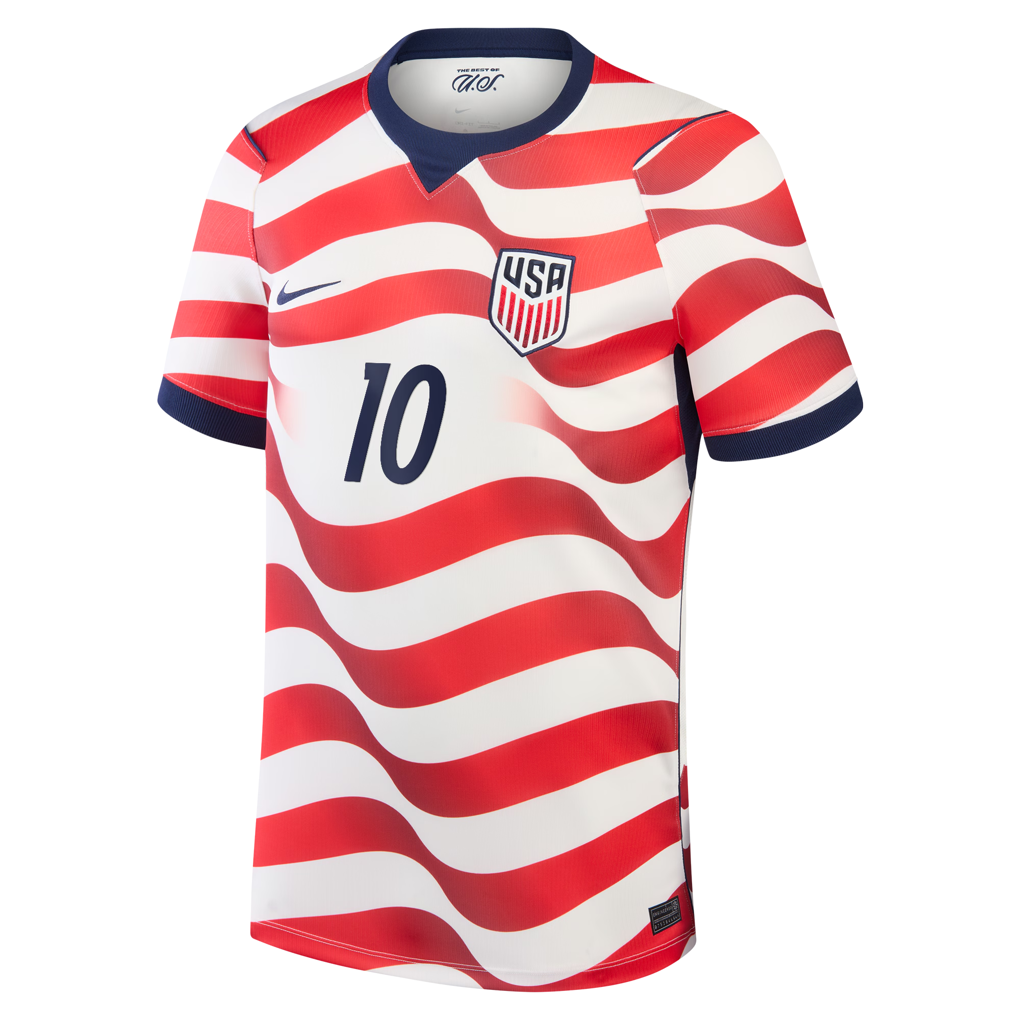 Selfika™ USA Classic Red White & Blue Soccer Jersey - Player Edition (Pulisic #10)