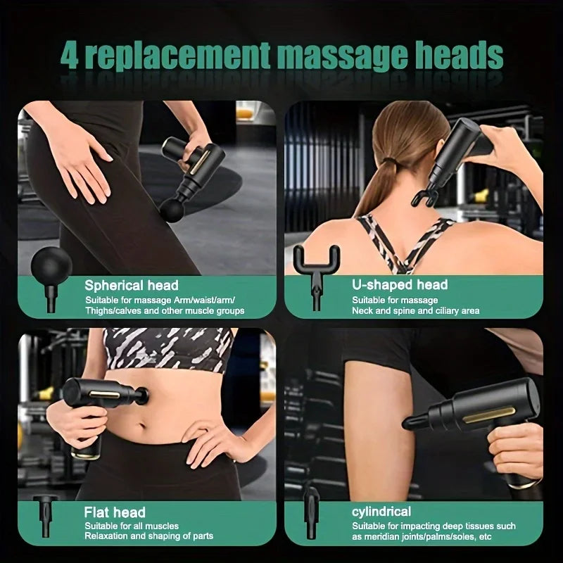 pemy Fascial Gun Percussion Massager – Handheld Deep Tissue Tool for Back, Neck, and Leg Relief