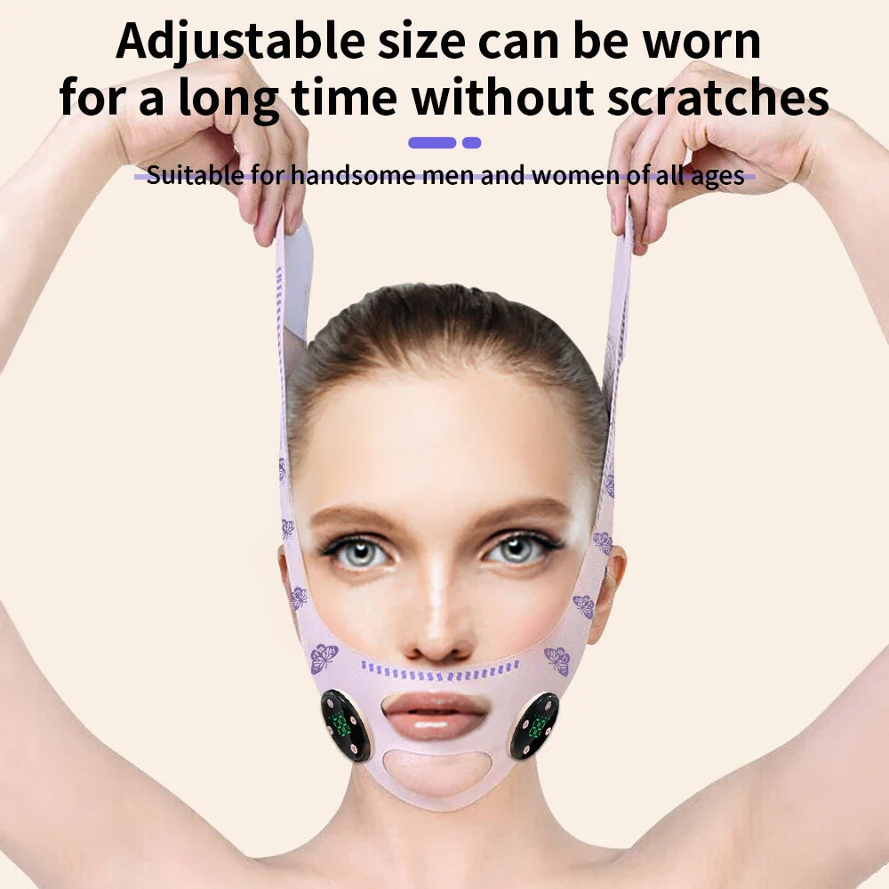 BINZIM EMS Facial Slimming Strap & Lifting Mask – Reduce Double Chin Appearance, USB Rechargeable