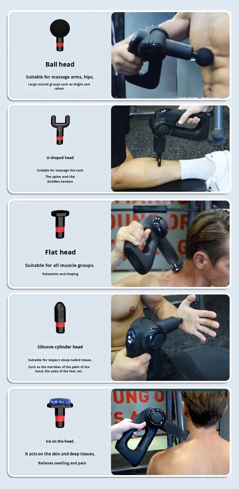 Selfika™ Professional Triangle Massage Gun – High-Speed Deep Tissue Percussion Massager with 6 Massage Heads