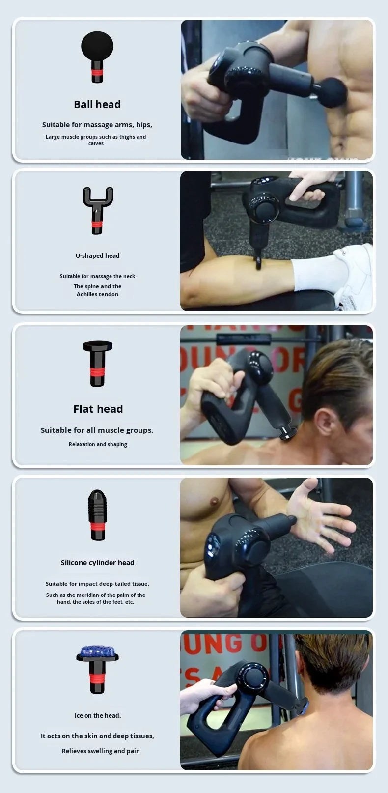Selfika™ Professional Triangle Massage Gun – High-Speed Deep Tissue Percussion Massager with 6 Massage Heads