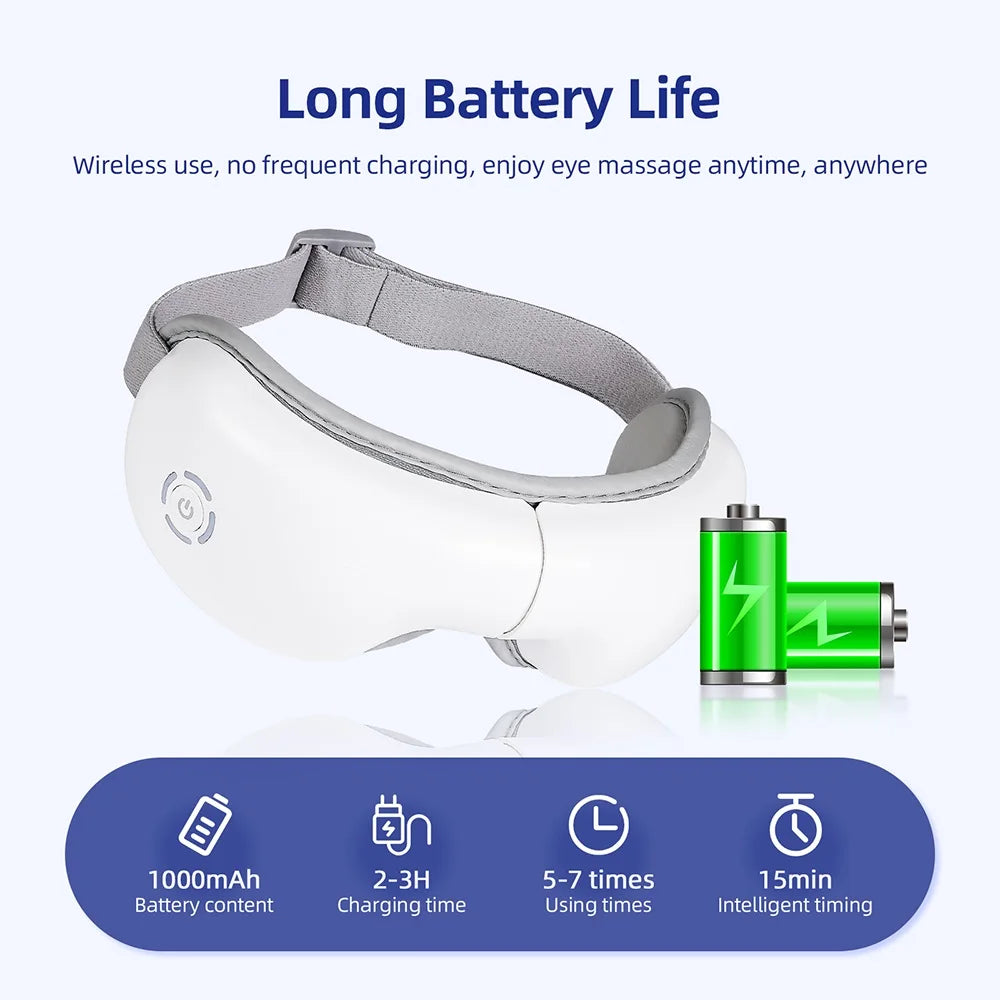 foreverlily 3D Airbag Vibration Eye Massager – Heating, Kneading Relaxation Aid with Built-in Music