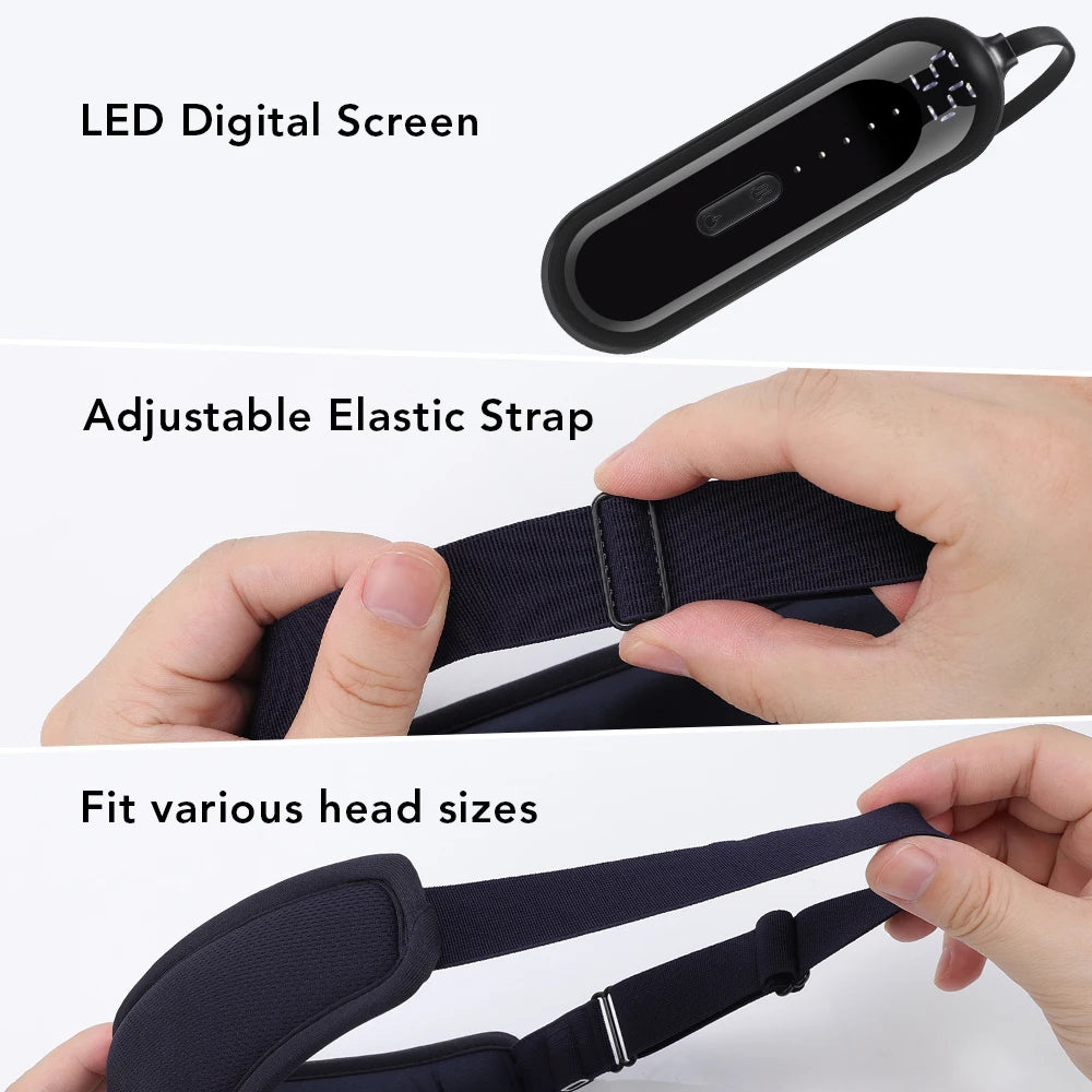 Hailicare 3D Electric Steam Eye Mask – 3-Level Heat, 5-Level Vibration Massage, Fatigue Relief