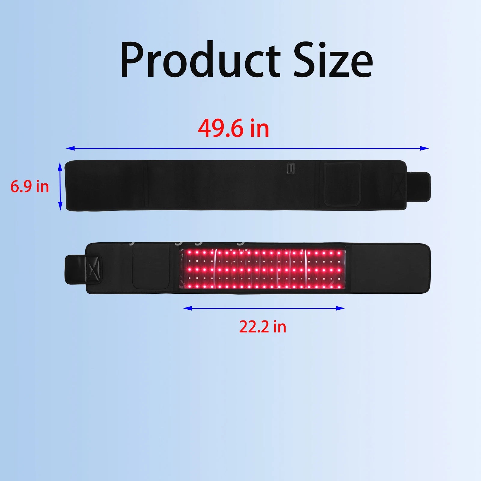 JUNNEELED Red & Infrared Light Therapy Belt (660/850nm) – Body Wrap, Heat Pad for Cosmetic Appearance
