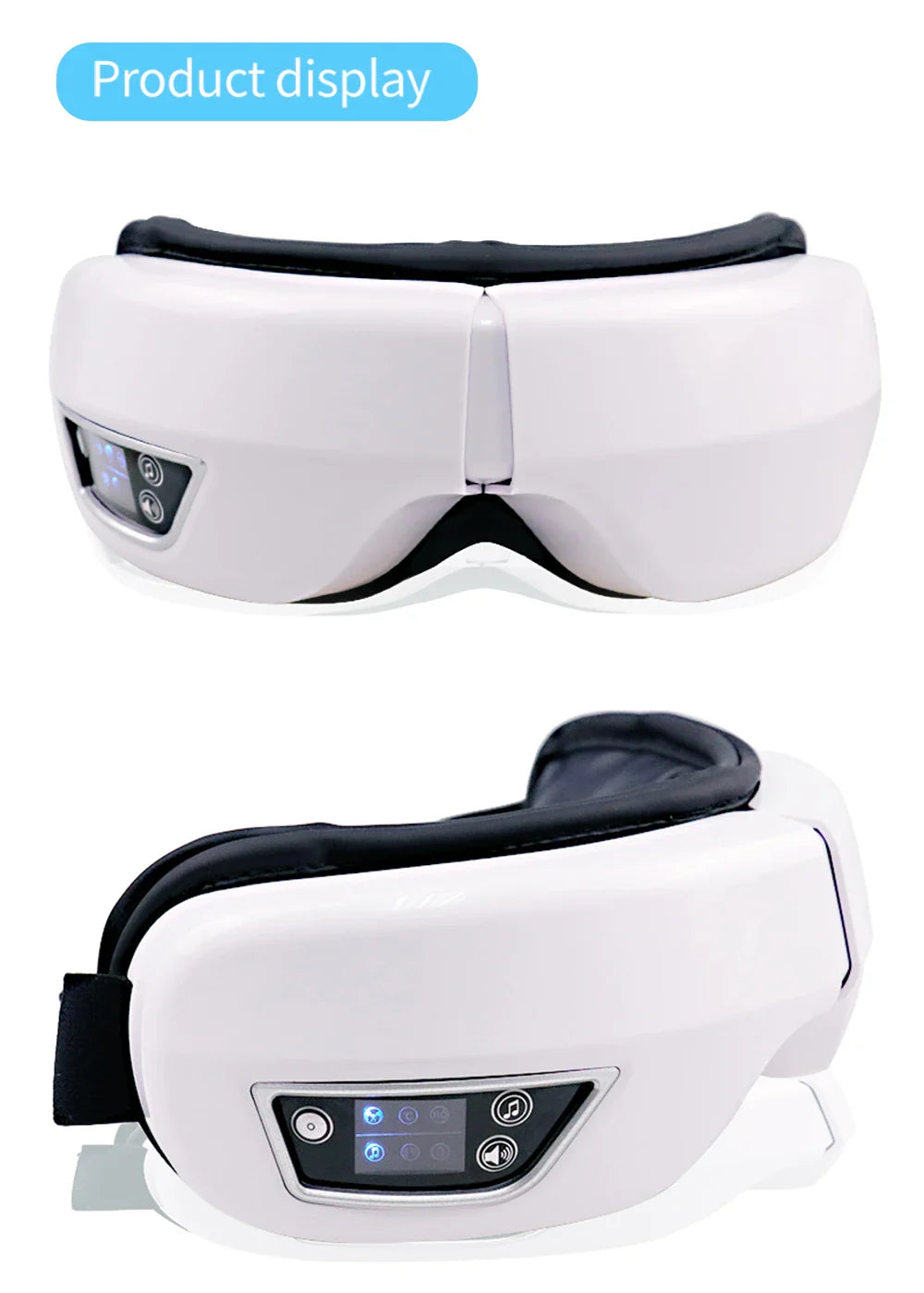 Raiuleko Smart Airbag Compression Eye Massager – Portable Vibration and Heat Relaxation Device with Bluetooth Music