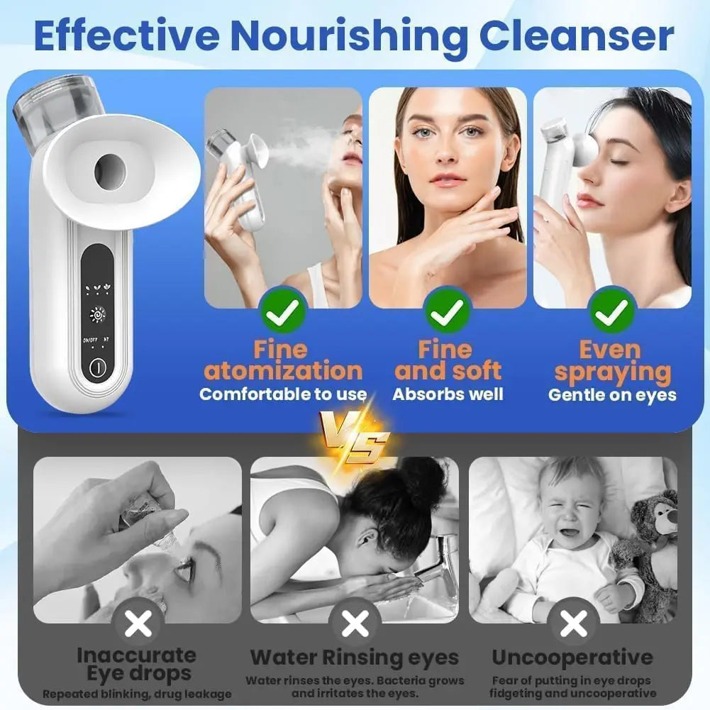 YUKUI Steam Spray Eye Massager and Nano Mist Facial Humidifier for Deep Hydration