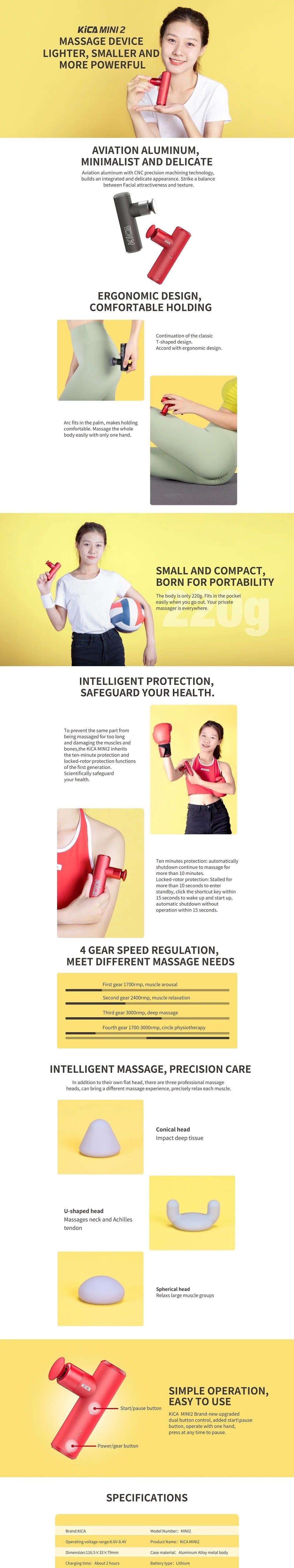 Selfika™ Mini 2 Portable Fascia Gun – Premium Aluminum Deep Tissue Massager with 3000rpm High-Speed Performance