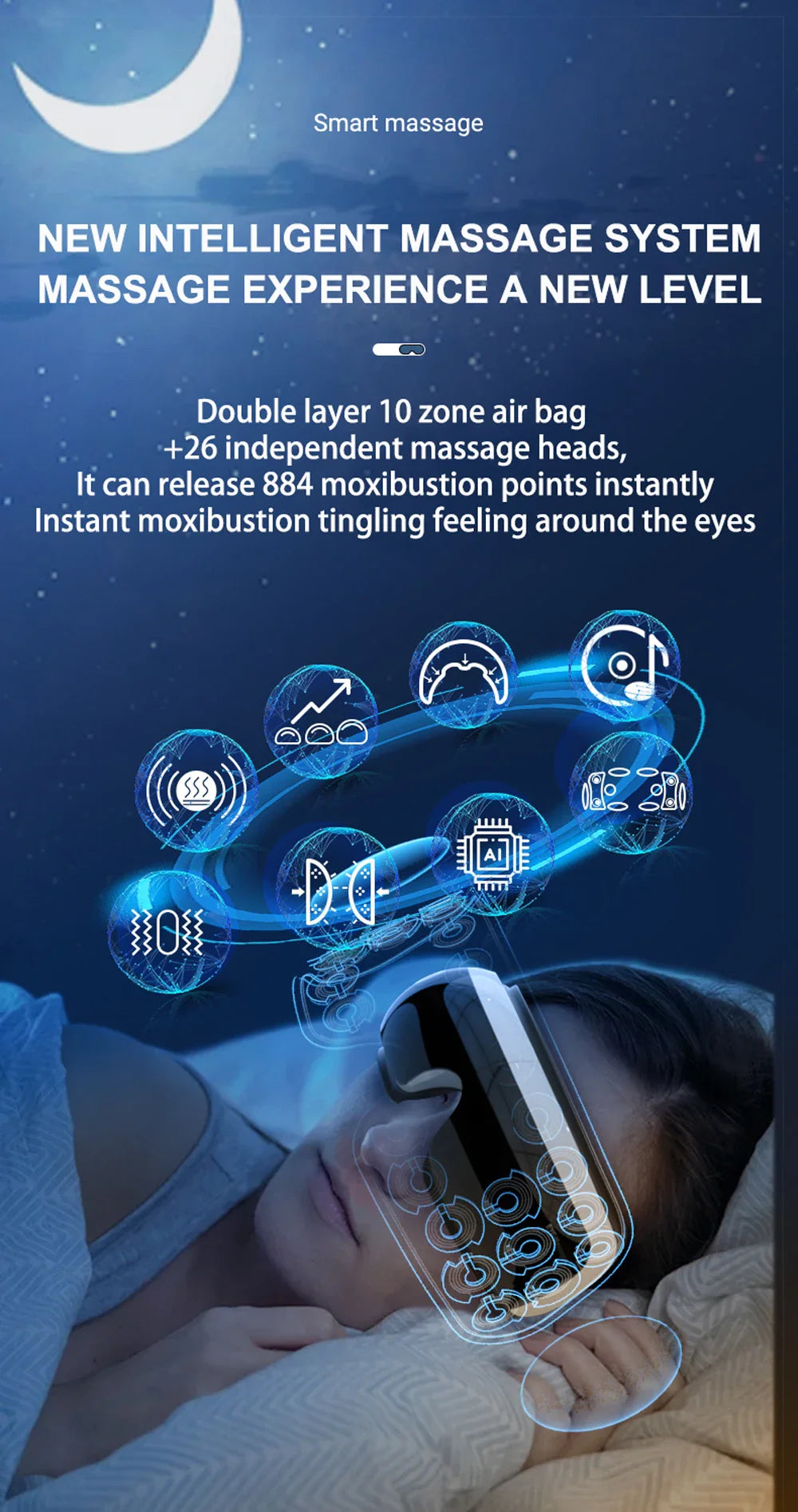 SMVP Electric Eye Massager with Air Bag Compression and Hot Compress for Relaxation