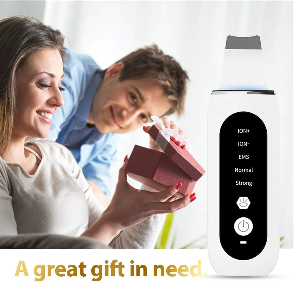 peicon Ultrasonic Skin Scrubber – Deep Face Cleaning, Blackhead Remover, EMS Ion Facial Spatula