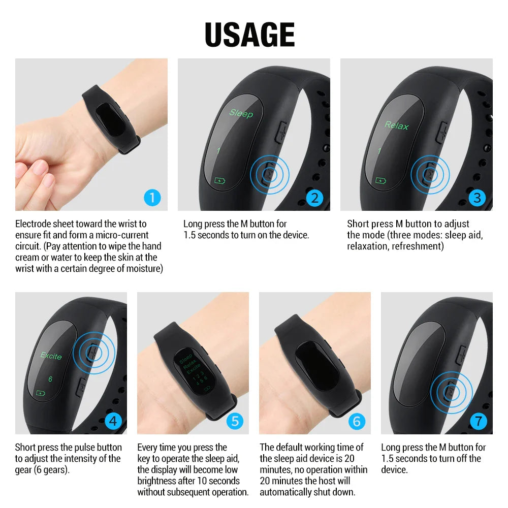 DeMoce CES/EMS Microcurrent Sleep Aid Watch – Intelligent Relaxation Wristband for Enhanced Calm
