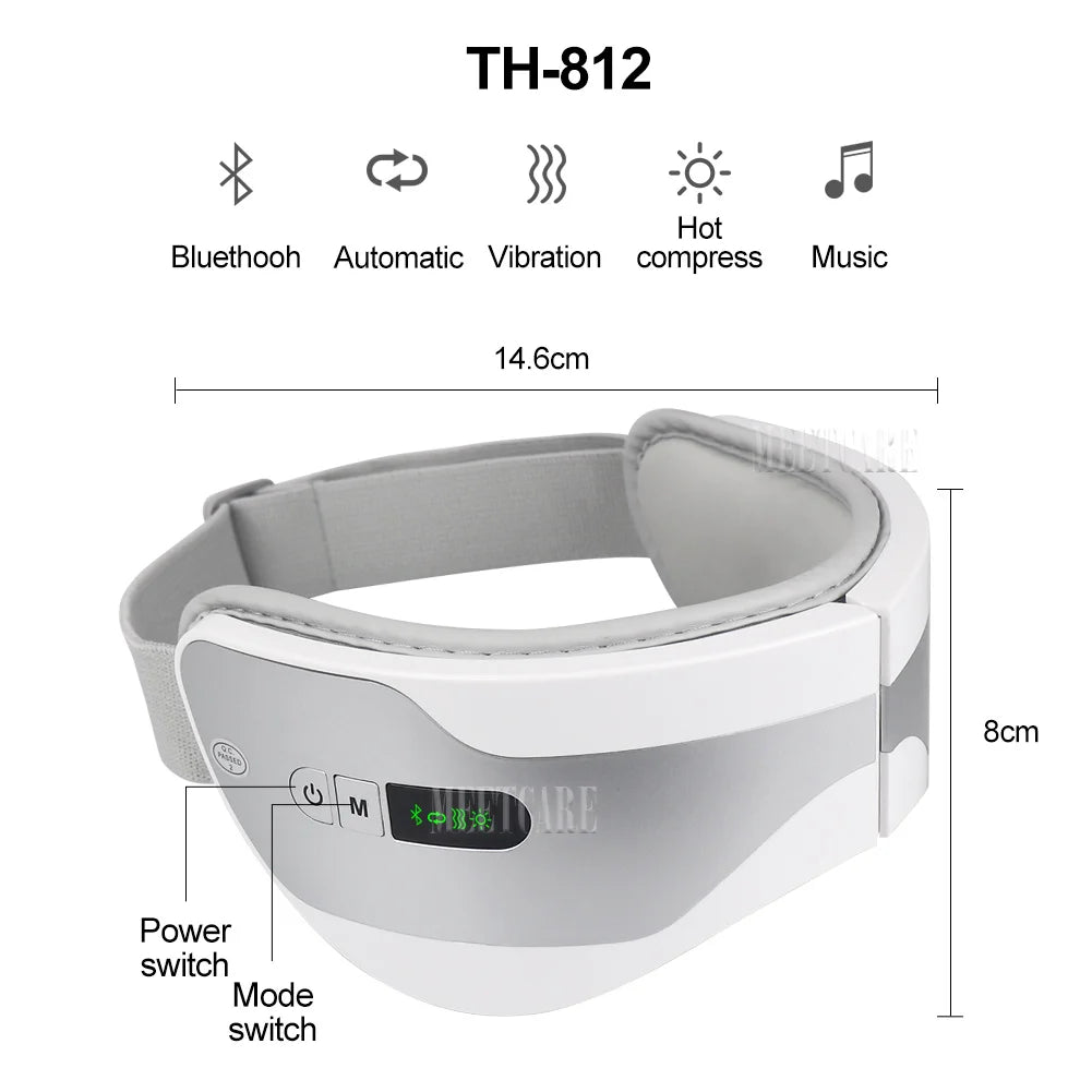 Smart Airbag Vibration Eye Massager – Hot Compress and Bluetooth Music Relaxation Sleep Aid