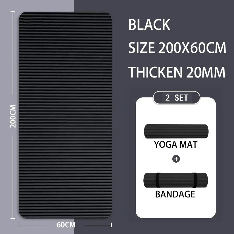 Selfika™ 15mm Extra-Thick Yoga Mat – High-Density Anti-Slip NBR Fitness Mat for Family Exercise, Yoga & Pilates