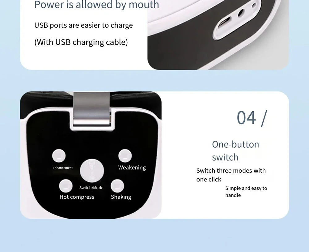 vilnason 48D TENS Electric Eye Massager – Heating, Vibration, Dark Circle Appearance & Fatigue Relief Aid