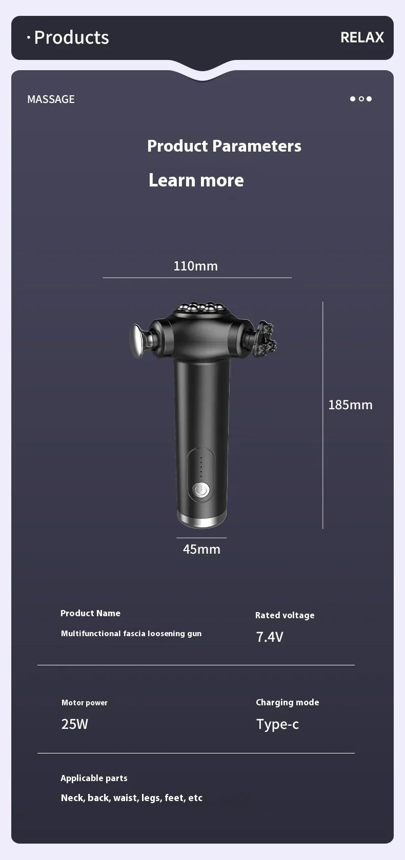 Selfika™ 3-Head Multifunctional Fascia Gun – Magnetic Bead Abdominal & Full Body Massager with 5-Speed Frequency Conversion