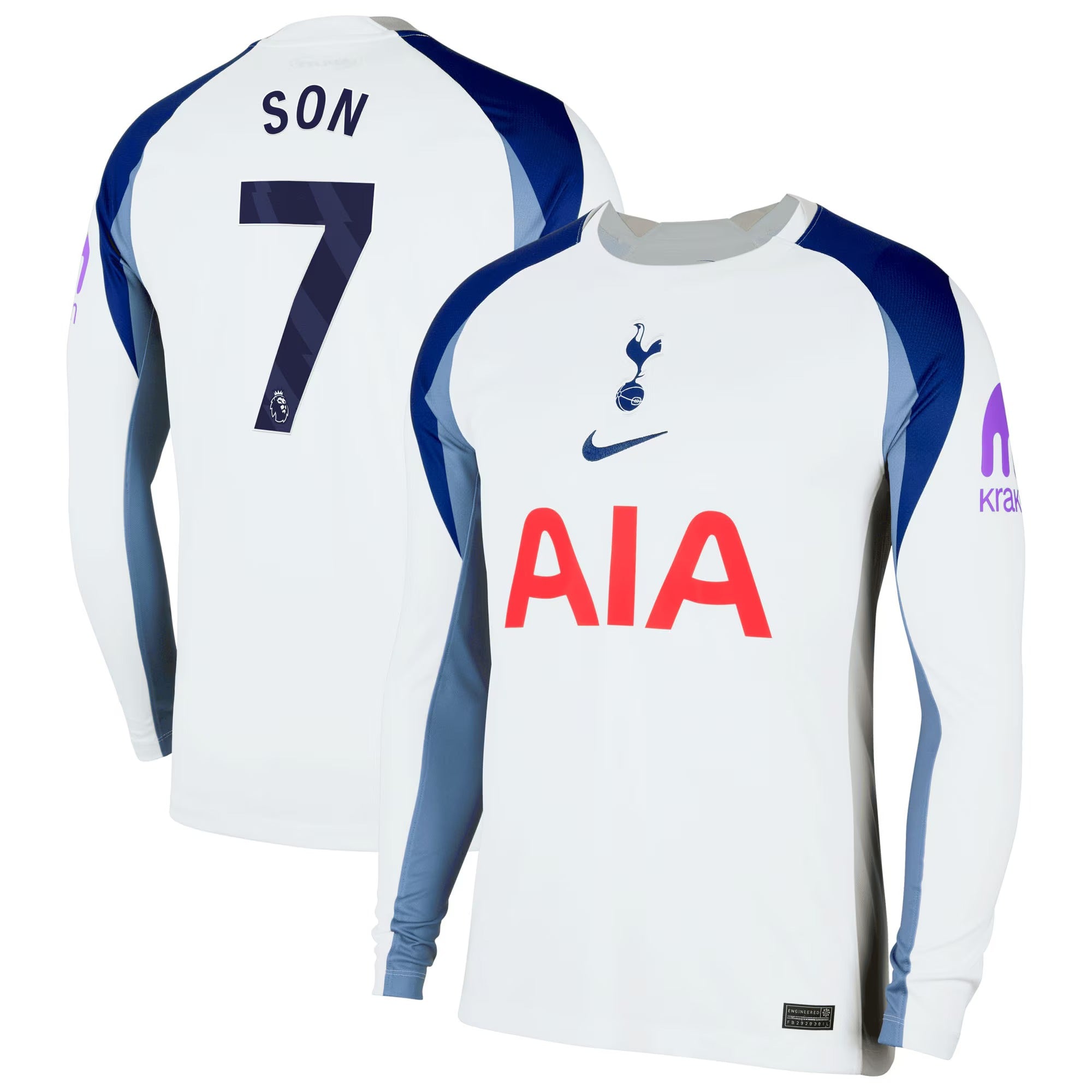 Son Heung-Min Tottenham Hotspur Selfika 2025/26 Home Long Sleeve Jersey - White