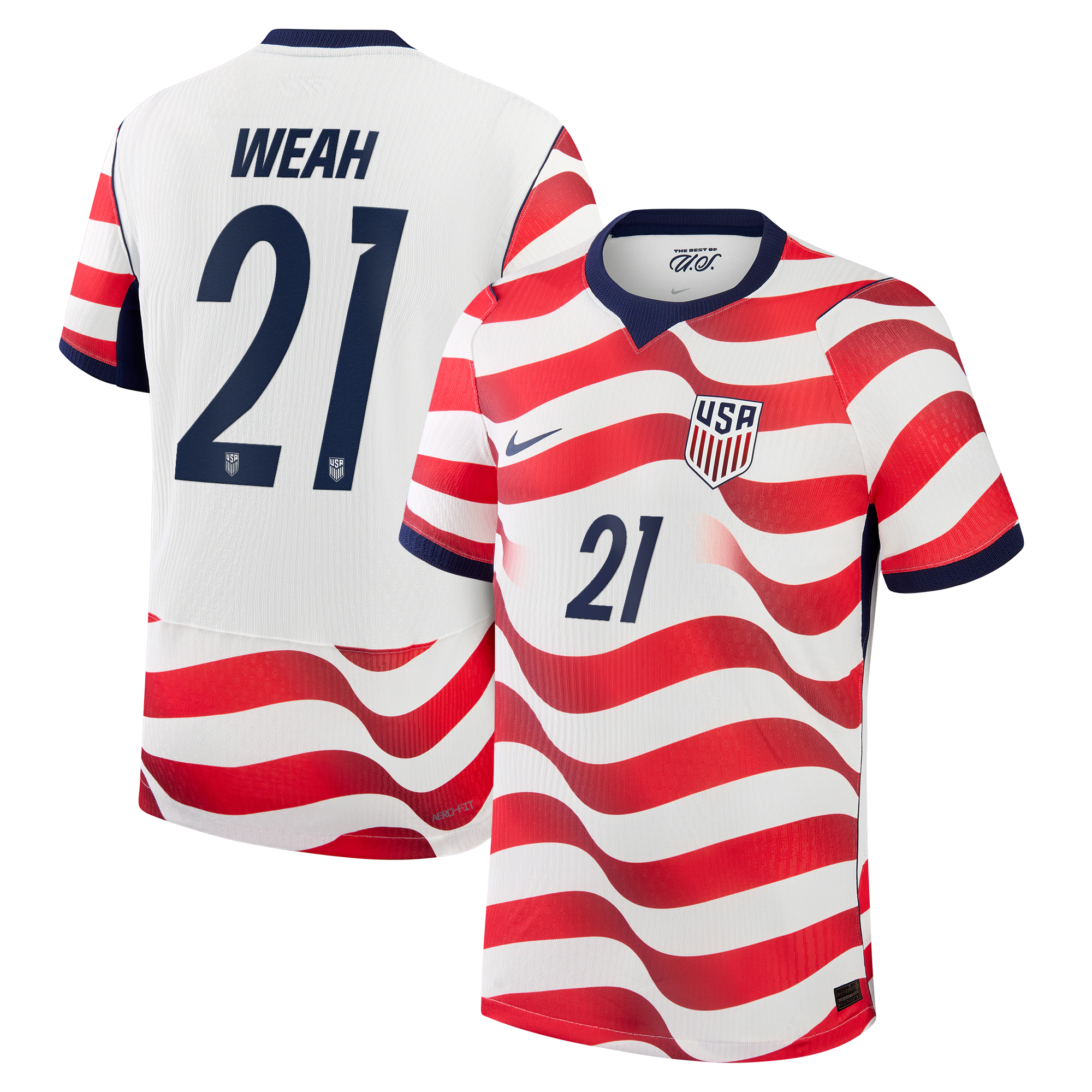 Timothy Weah USMNT Nike 2026 Home Match Jersey - White - Jersey Teams World