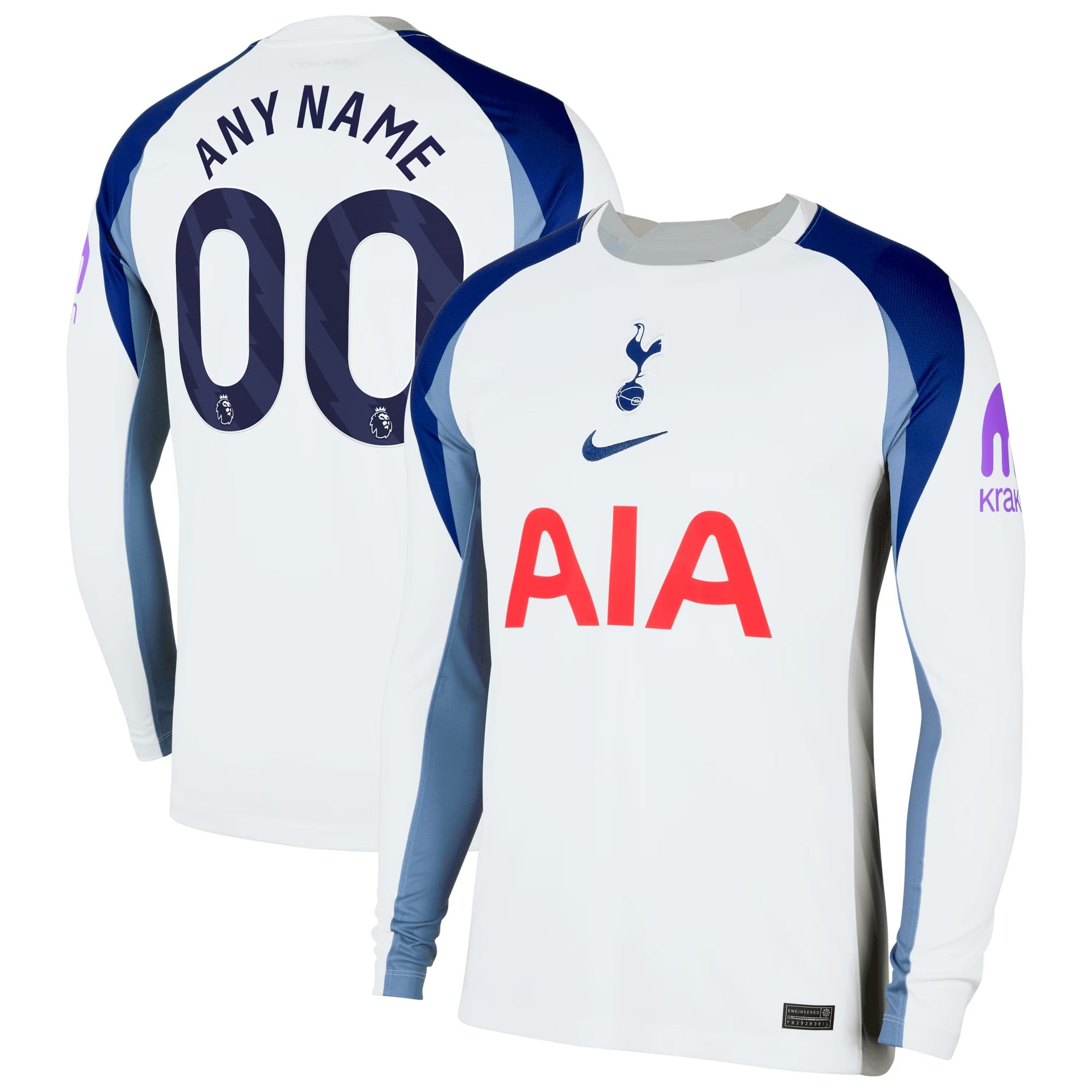 Tottenham Hotspur Selfika 2025/26 Home Long Sleeve Custom Jersey - White