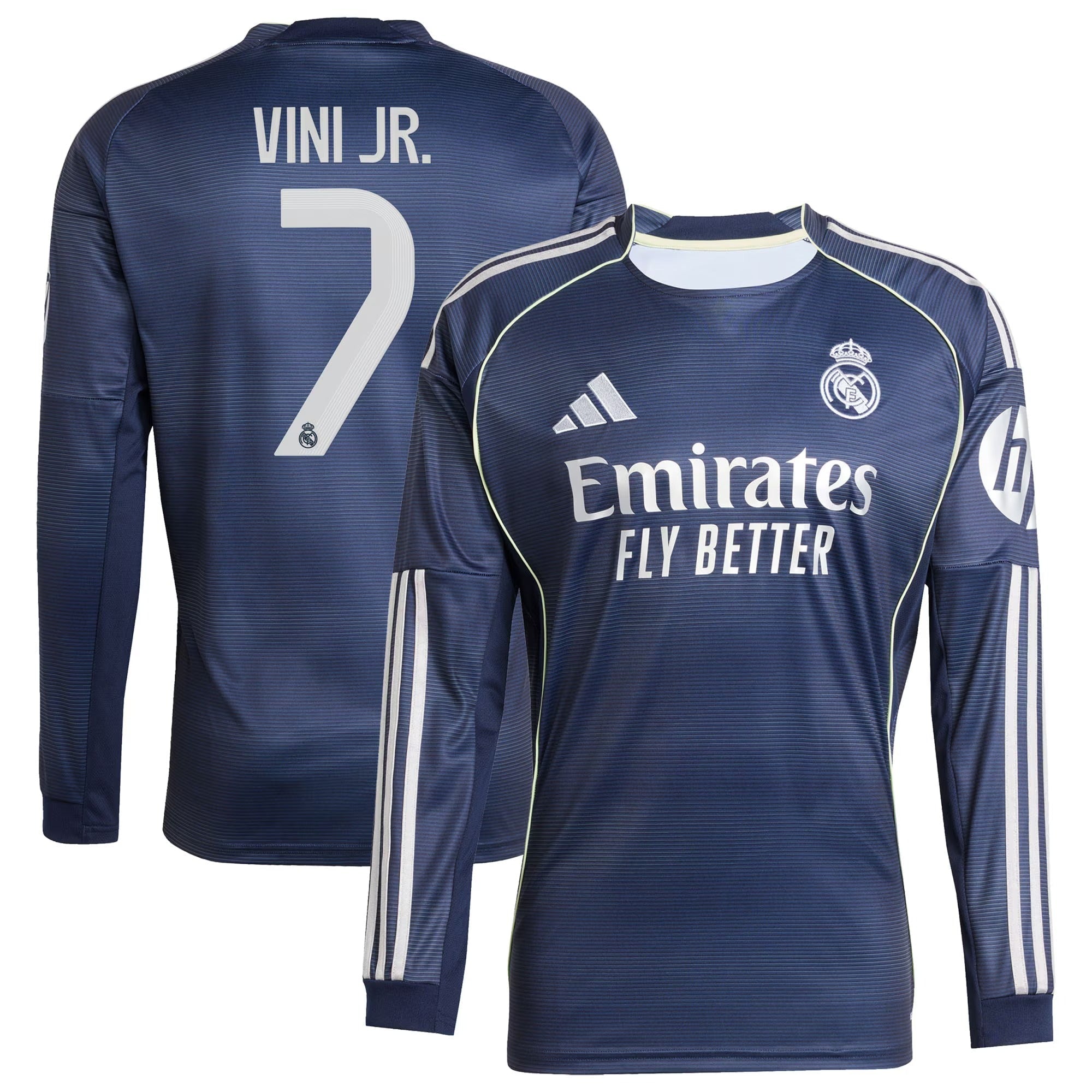 Vini Jr. Real Madrid Selfika 2025/26 Home Long Sleeve Player Jersey - Blue