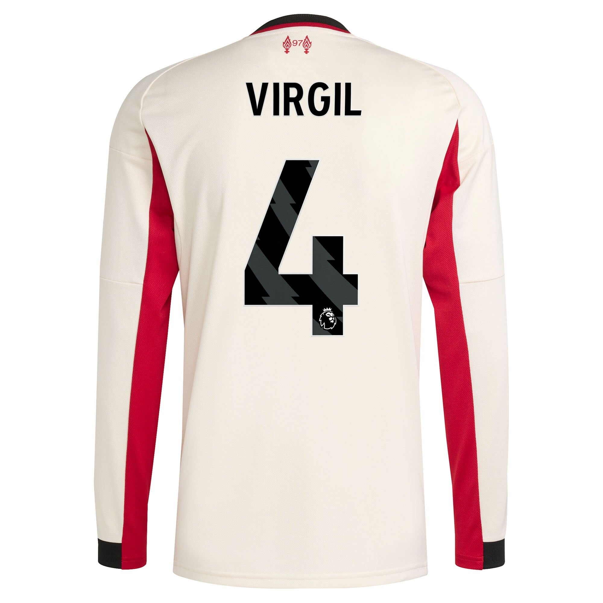 Virgil van Dijk Liverpool Selfika 2025/26 Away Long Sleeve Player Jersey - White