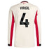 Virgil van Dijk Liverpool Selfika 2025/26 Away Long Sleeve Player Jersey - White