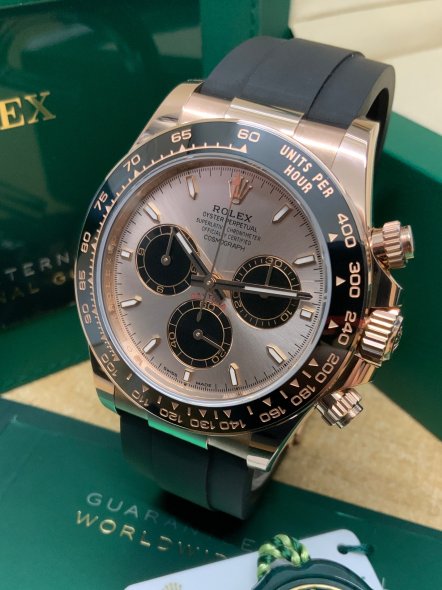 Selfika™ Men's Daytona Sundust Black Oysterflex Watch 1.6 in
