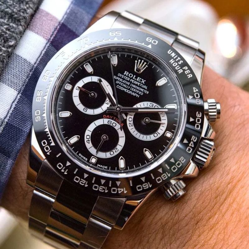 Watch Cosmograph Daytona Classic Silver Panda Black and White Dial 40mm Black - Nevada Shoe