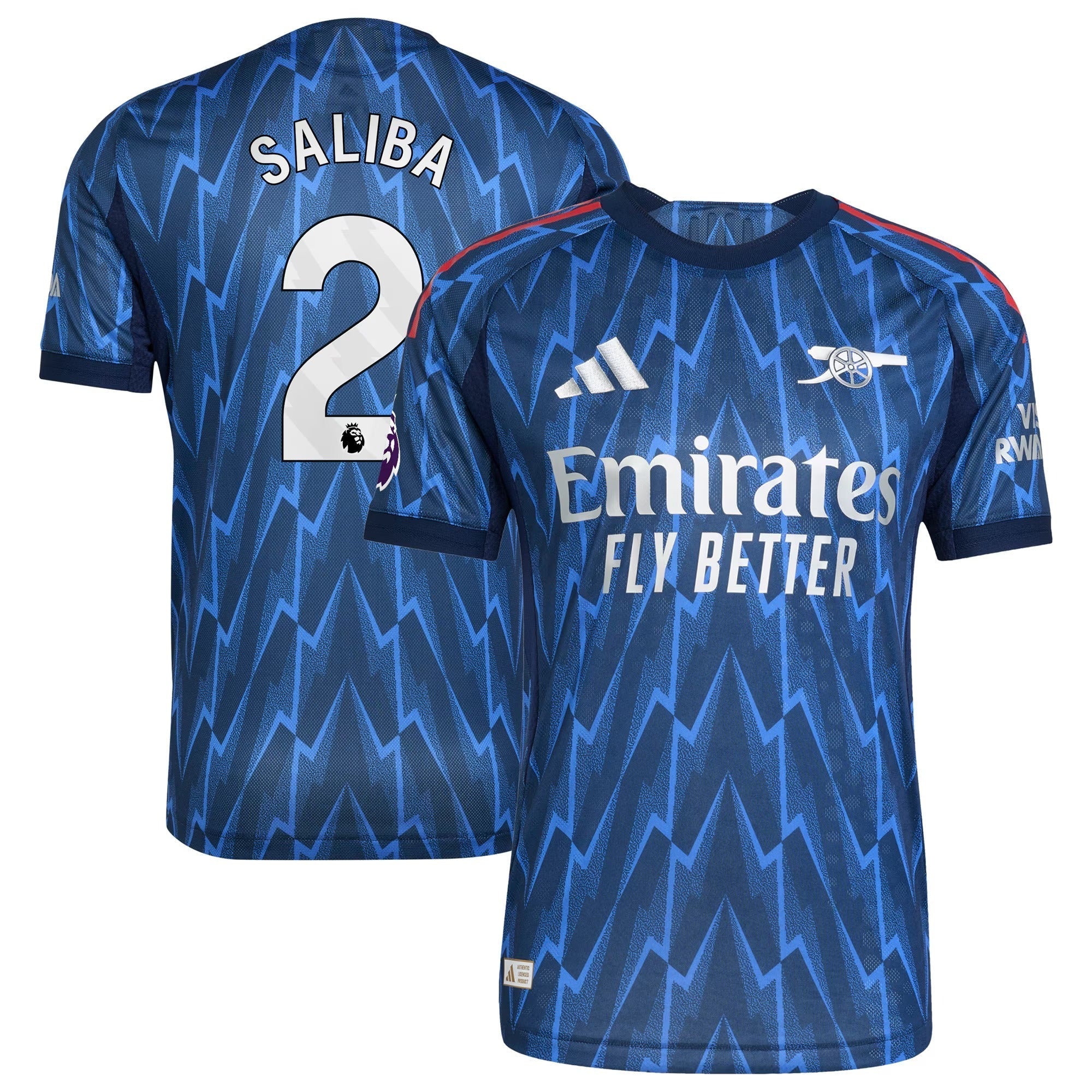 William Saliba Arsenal Selfika 2025/26 Away Player Jersey - Blue