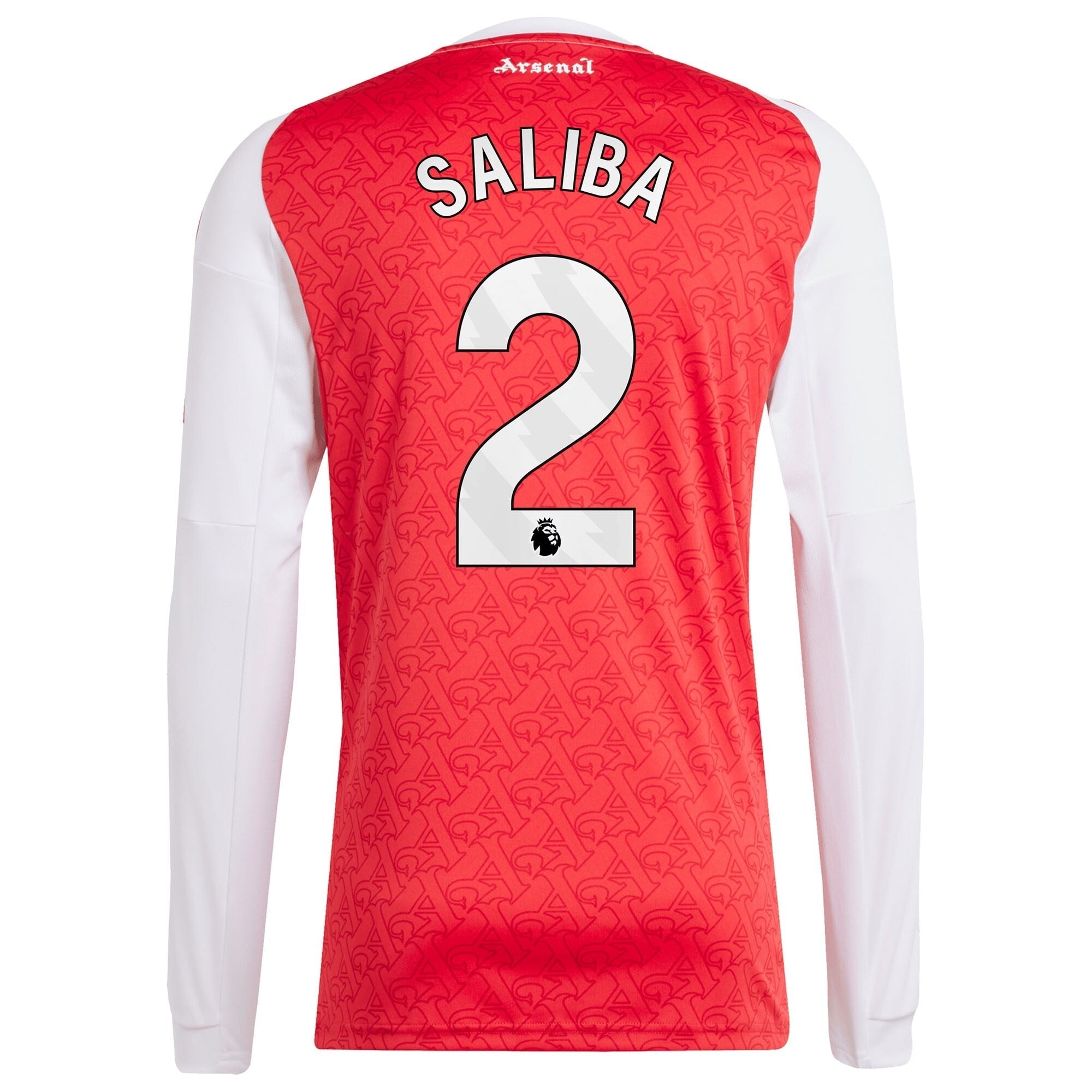 William Saliba Arsenal Selfika 2025/26 Home Long Sleeve Player Jersey - Red
