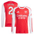 William Saliba Arsenal Selfika 2025/26 Home Long Sleeve Player Jersey - Red