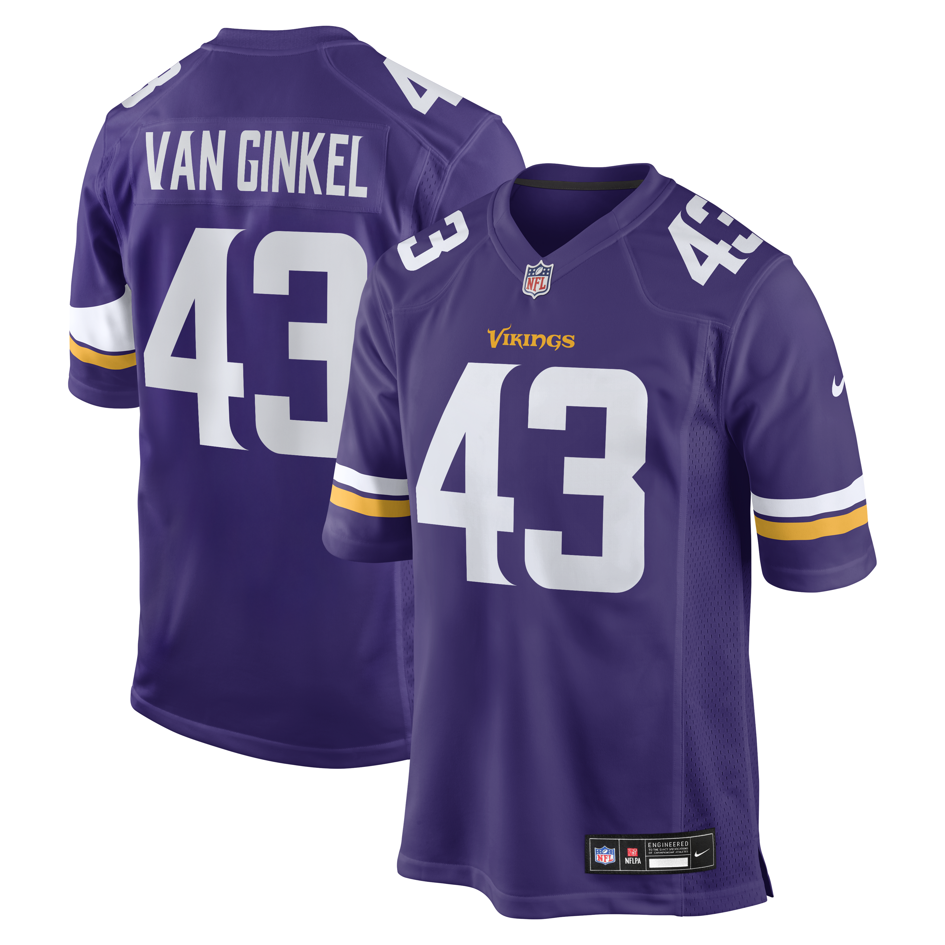 Nike Andrew Van Ginkel Minnesota Vikings Game Jersey Purple
