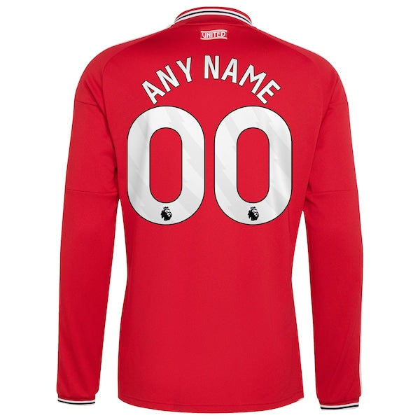 Adidas Manchester United 2026/27 Home Replica Long Sleeve Custom Jersey Red