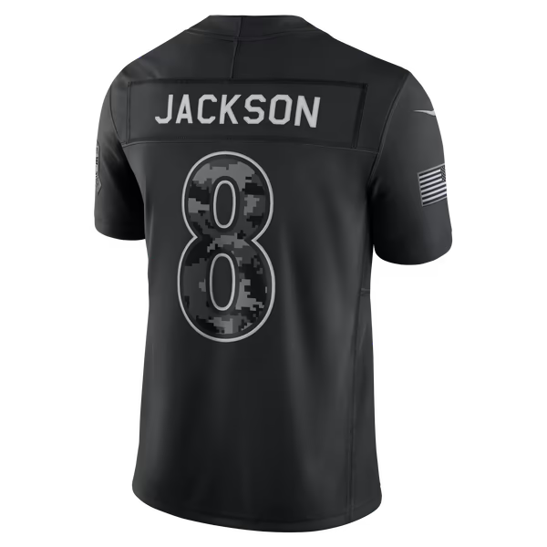 Lamar Jackson Baltimore Ravens Nike 2026 Salute to Service Stitched Limited Jersey - Black
