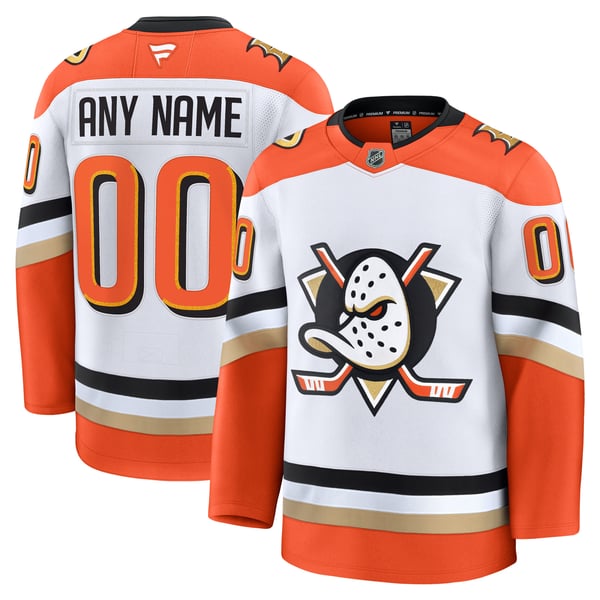 Selfika Anaheim Ducks Fanatics Away Premium Custom Jersey - White
