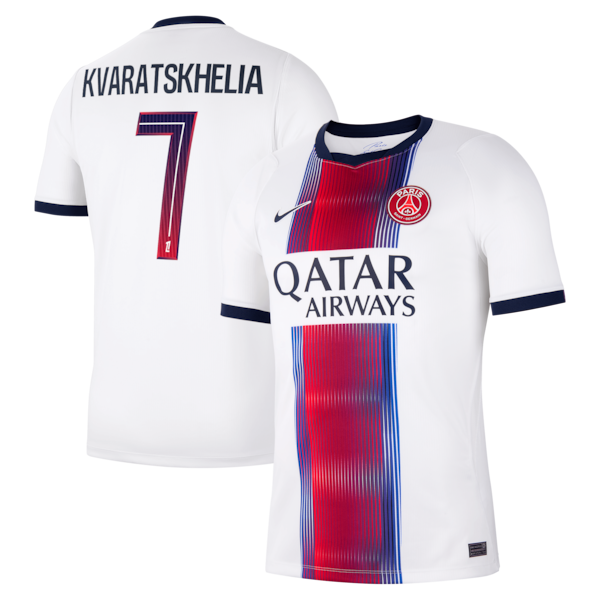 Nike Khvicha Kvaratskhelia Paris Saint-Germain 2026/27 Away Stadium Replica Jersey White