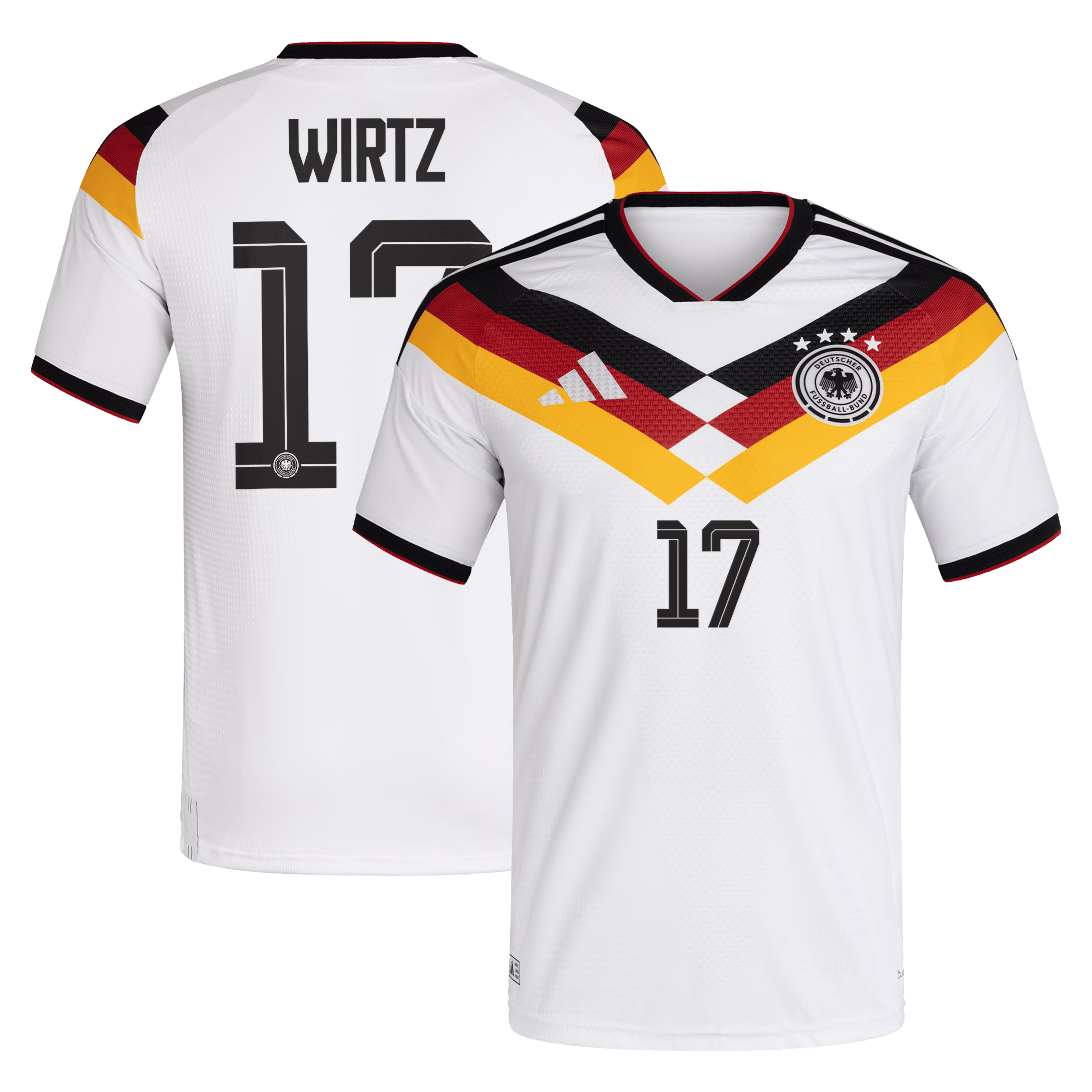 2026 Gadidas Germany National Team 2026 Home Player Edition Jersey – Florian Wirtz #17 – White/Black/Goldermany Home Player Jersey #17 - White (Florian Wirtz) - Jersey Teams World