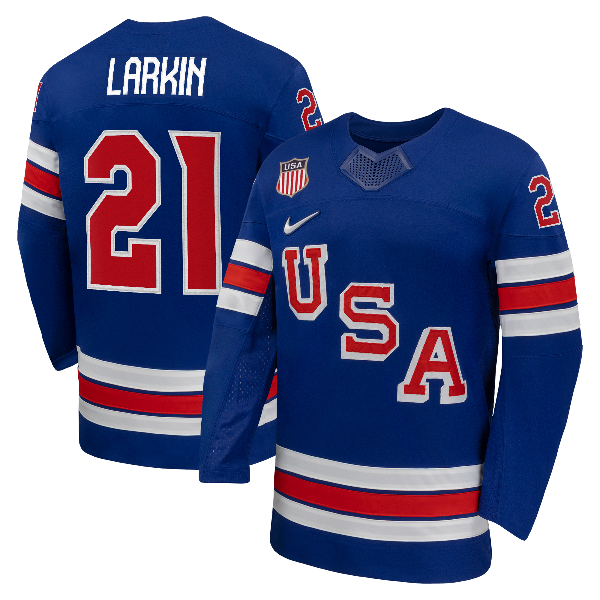 Selfika Dylan Larkin Nike US Hockey 2026 Home Jersey Royal