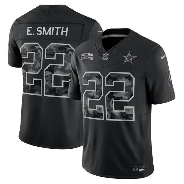 Emmitt Smith Dallas Cowboys Nike 2026 Salute to Service Retired Player Stitched Limited Jersey - Black