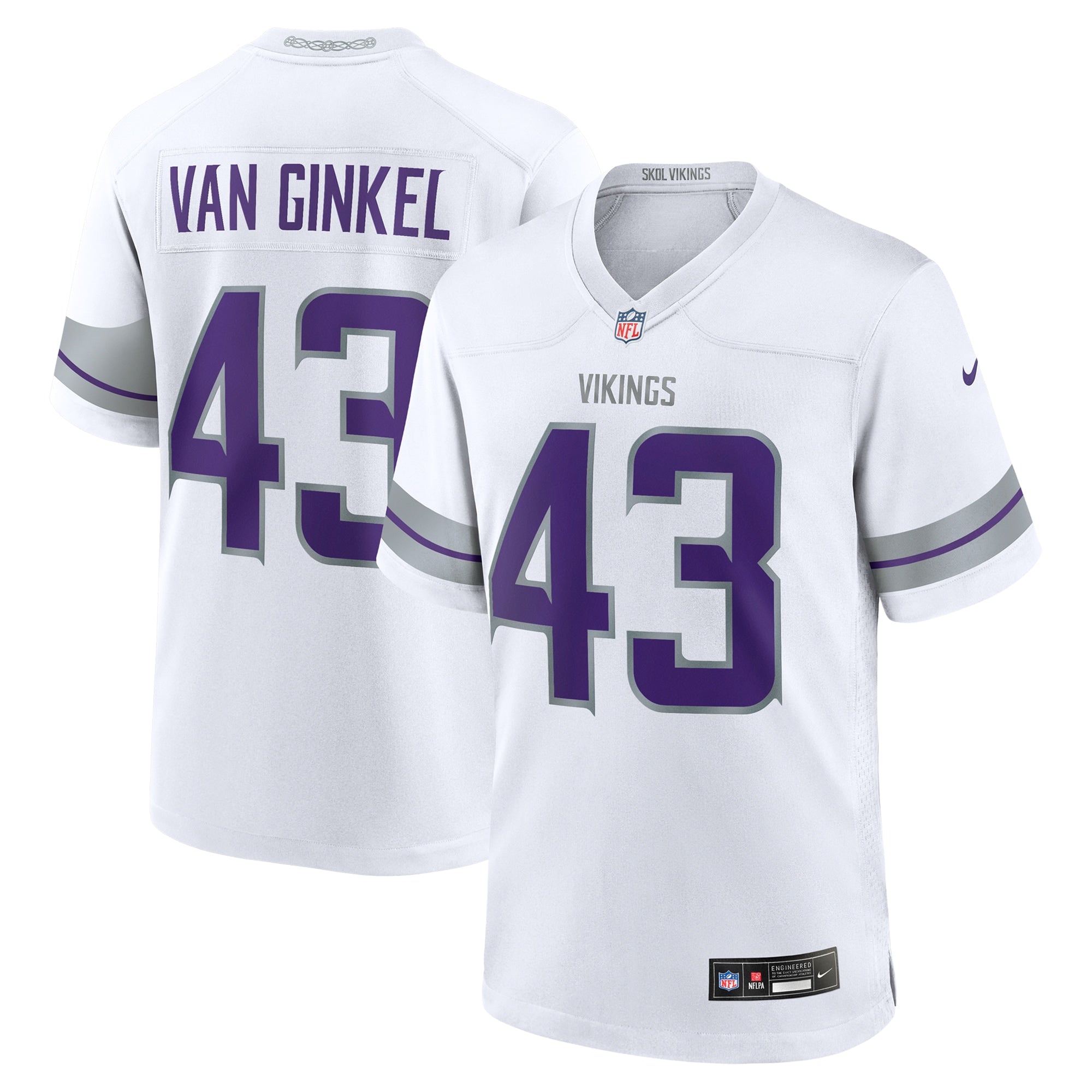 Nike Andrew Van Ginkel Minnesota Vikings Game Jersey Purple