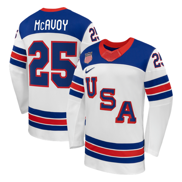 Selfika Nike Charlie McAvoy US Hockey 2026 Away Replica Jersey